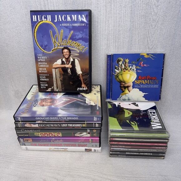 Huge Lot of 16 Musical DVDs and CDs, Oklahoma Spamalot The Mikado Camelot Wicked - Picture 1 of 15